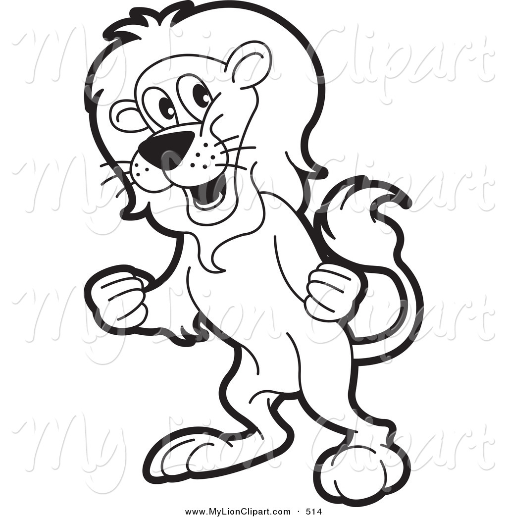 Cute Lion Clipart Black And White | Free download on ClipArtMag