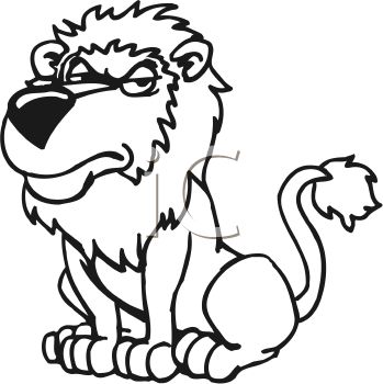 349x350 Royalty Free Clipart Image Angry Lion With Attitude