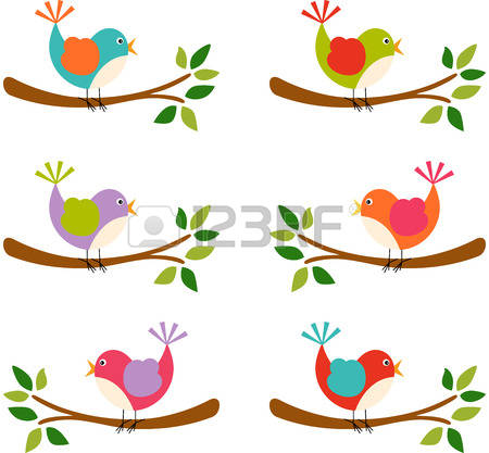 450x417 Cute Bird On Branch Clipart