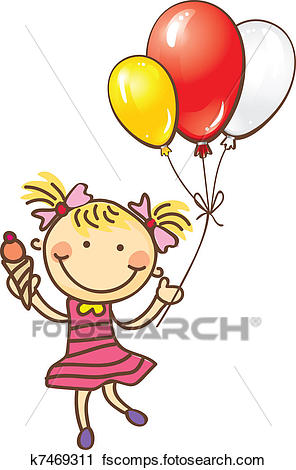 296x470 Clipart Of Cute Little Girl K7469311