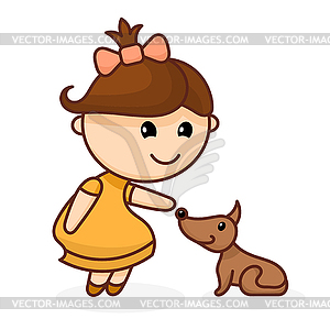300x300 Color Cute Little Girl With Bow And Dog