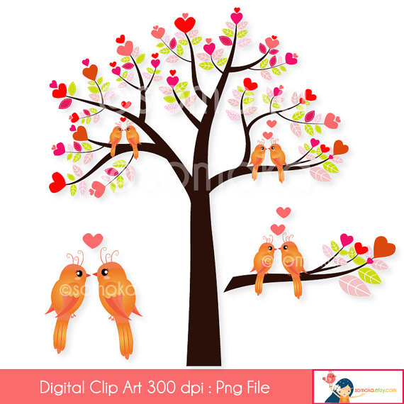 570x570 Cute Love Bird Digital Clip Art Clipart Set Ideal