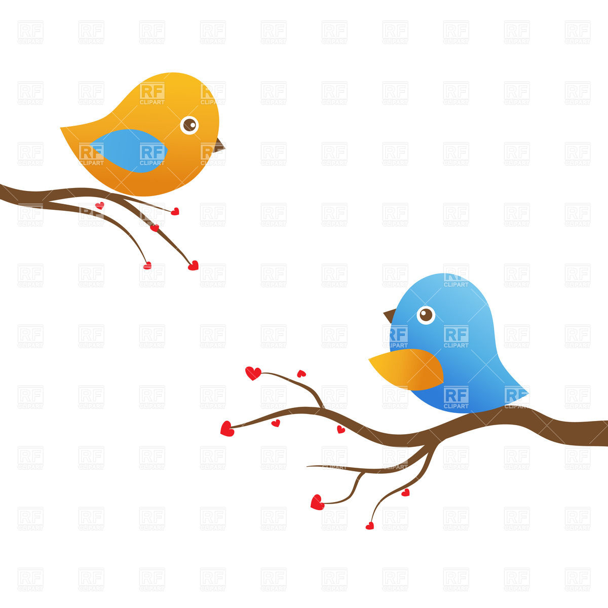 1200x1200 Two Cute Birds Deep In Love Royalty Free Vector Clip Art Image