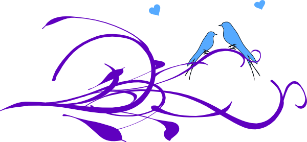 600x278 Wedding Love Birds Clipart