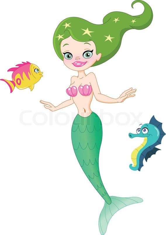 568x800 Cute Mermaid Stock Vector Colourbox