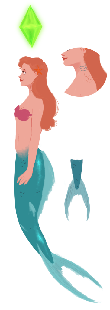 364x1022 Cute Mermaid Tail Drawing Clipart Panda