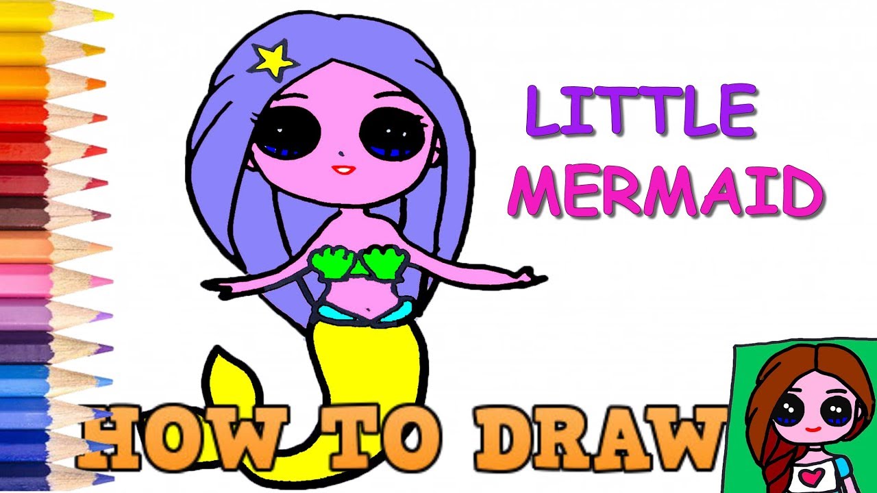 1280x720 How To Draw Little Mermaid Cute And Easy Disney Princess