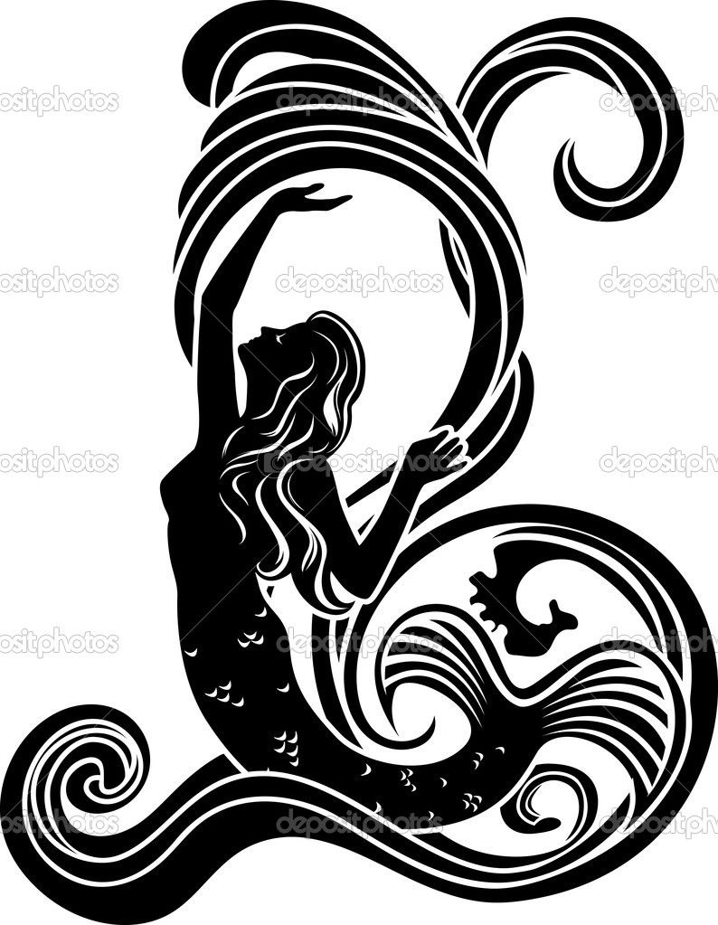 794x1023 Little Mermaid Stencils Mermaid Tail Outline Mermaid Black