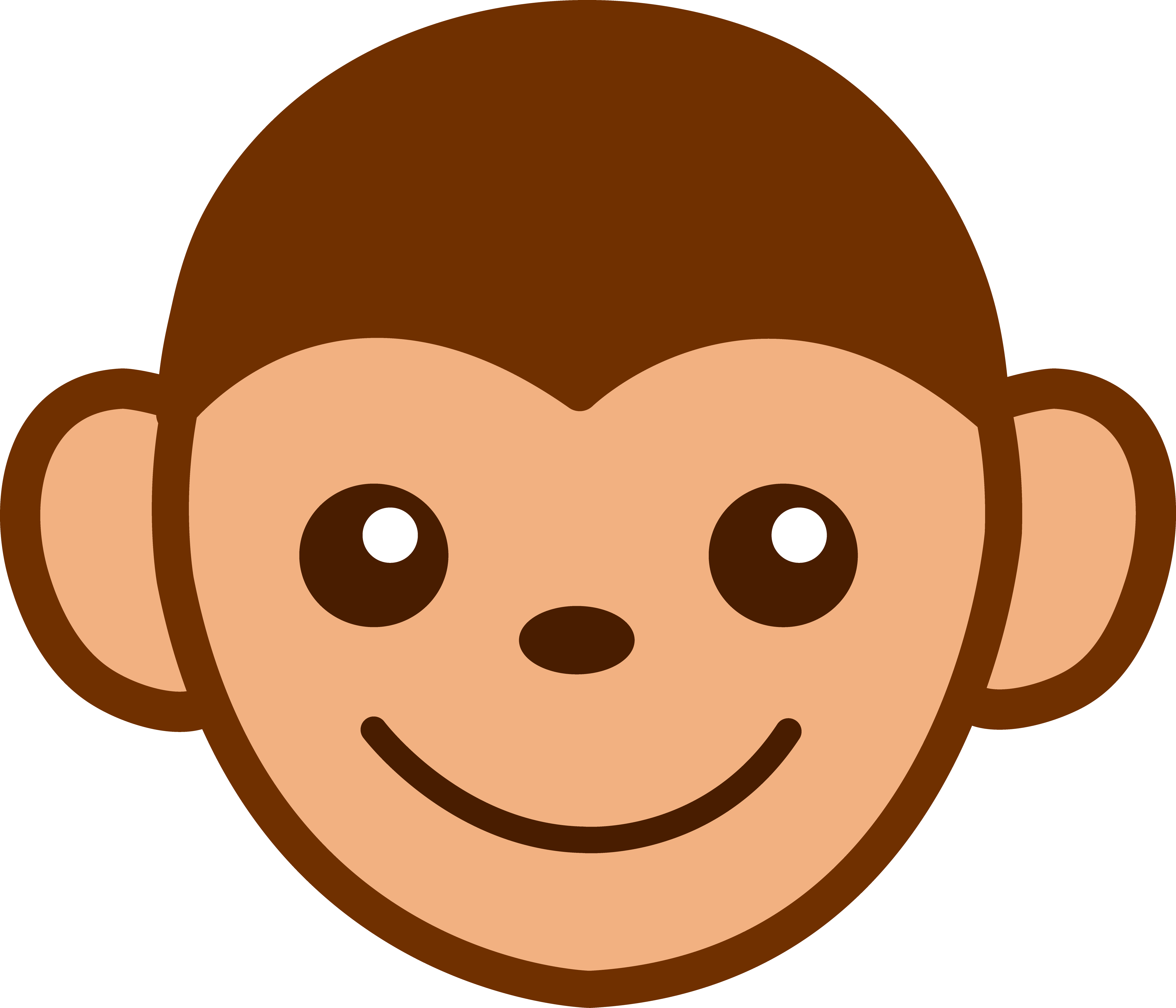 4626x3963 Cute Monkey Face Clip Art
