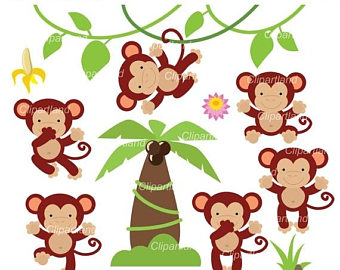 340x270 Cute Monkey Clip Art Etsy