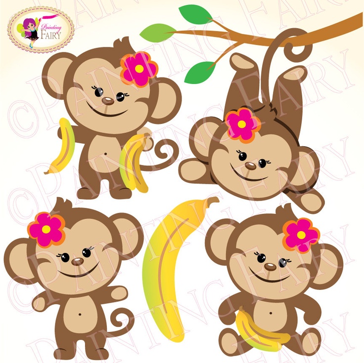 736x735 Monkey Girl Clipart