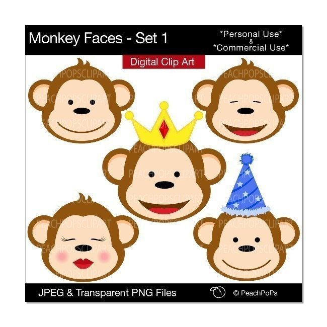 650x650 Cute Monkey Clip Art Digital Clipart Panda