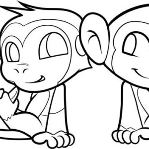 300x300 Coloring Pages Of A Monkey. Hanging Monkey Coloring Pages