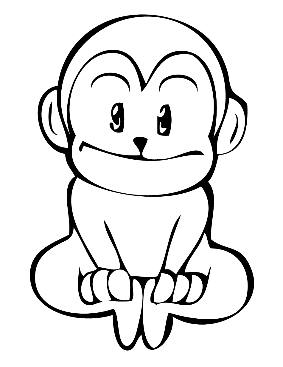 950x1230 Cute Baby Monkey Drawings