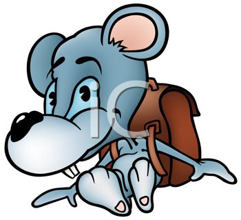 350x319 Cute Little Mouse Wearing A Backpack