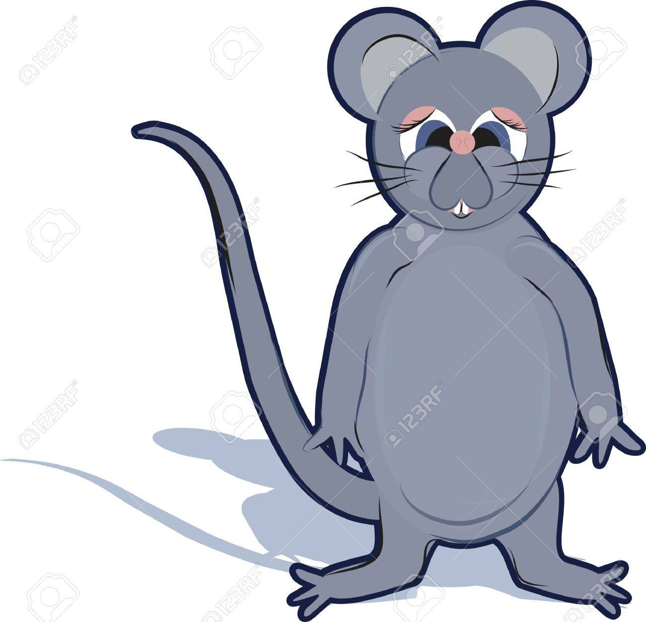 1300x1253 Cartoon Drawing Of A Cute Rat. Stock Photo, Picture And Royalty