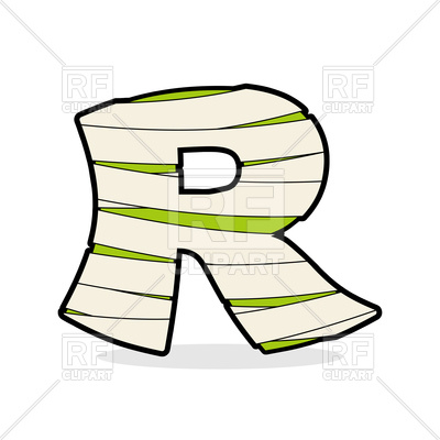 400x400 Letter R Mummy Font Royalty Free Vector Clip Art Image