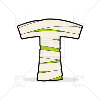 400x400 Letter T Mummy Font Royalty Free Vector Clip Art Image
