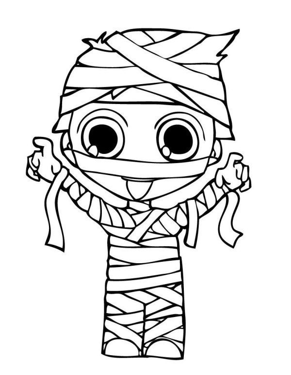 600x775 Mummy Costume Halloween Coloring Pages