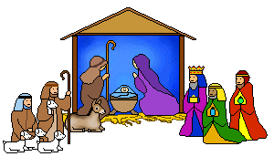 300x172 Children's Nativity Scene Clipart