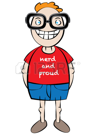 318x450 Cute Nerd Character Cartoon Vector Illustration Royalty Free