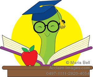 300x249 Clip Art Illustration Of An Educated Bookworm