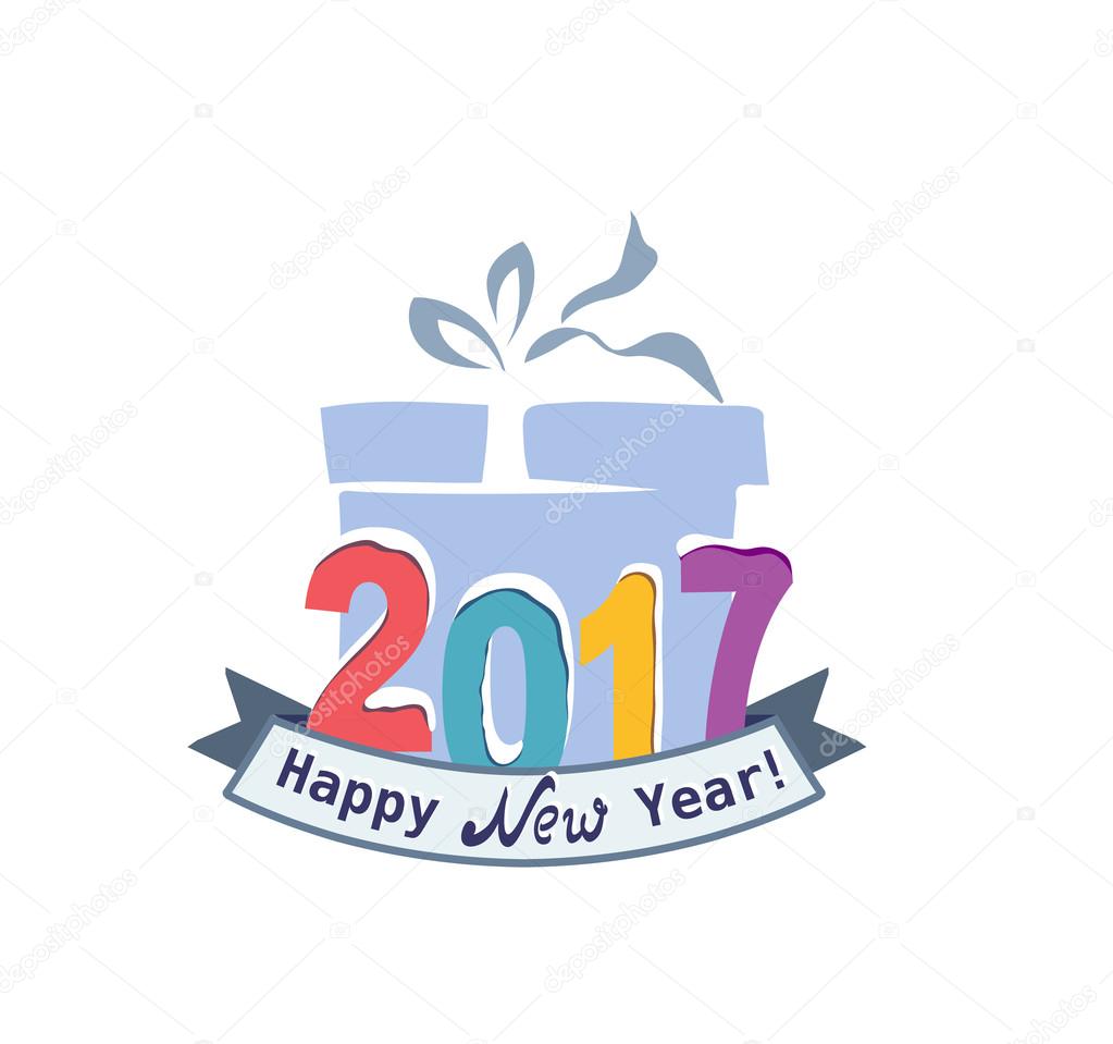 1023x959 Cute Happy New Year 2017 Greeting Stock Vector Anna Maximenko