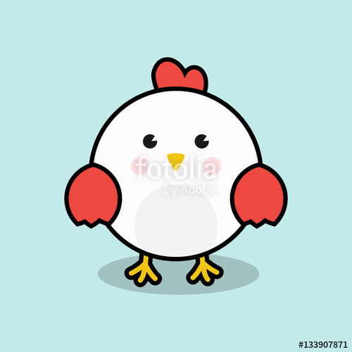 500x500 Cute Chicken Vector Illustration For Chinese New Year 2017 Cards