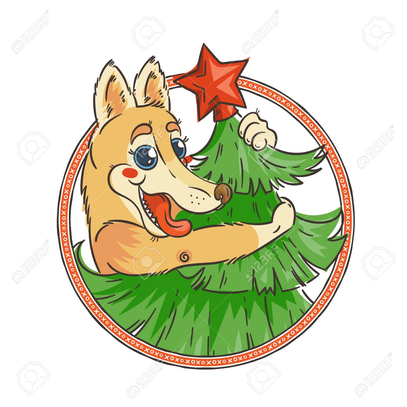 1300x1300 Yellow Dog For New Year 2018, Cute Symbol Of Horoscope. Cute