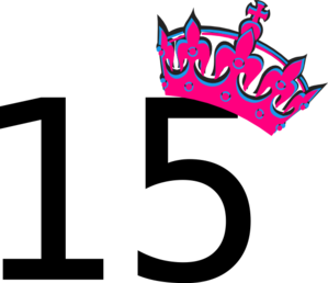 299x258 Pink Tilted Tiara And Number 15 Clip Art