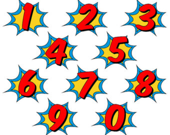 340x270 Superhero Numbers Clipart