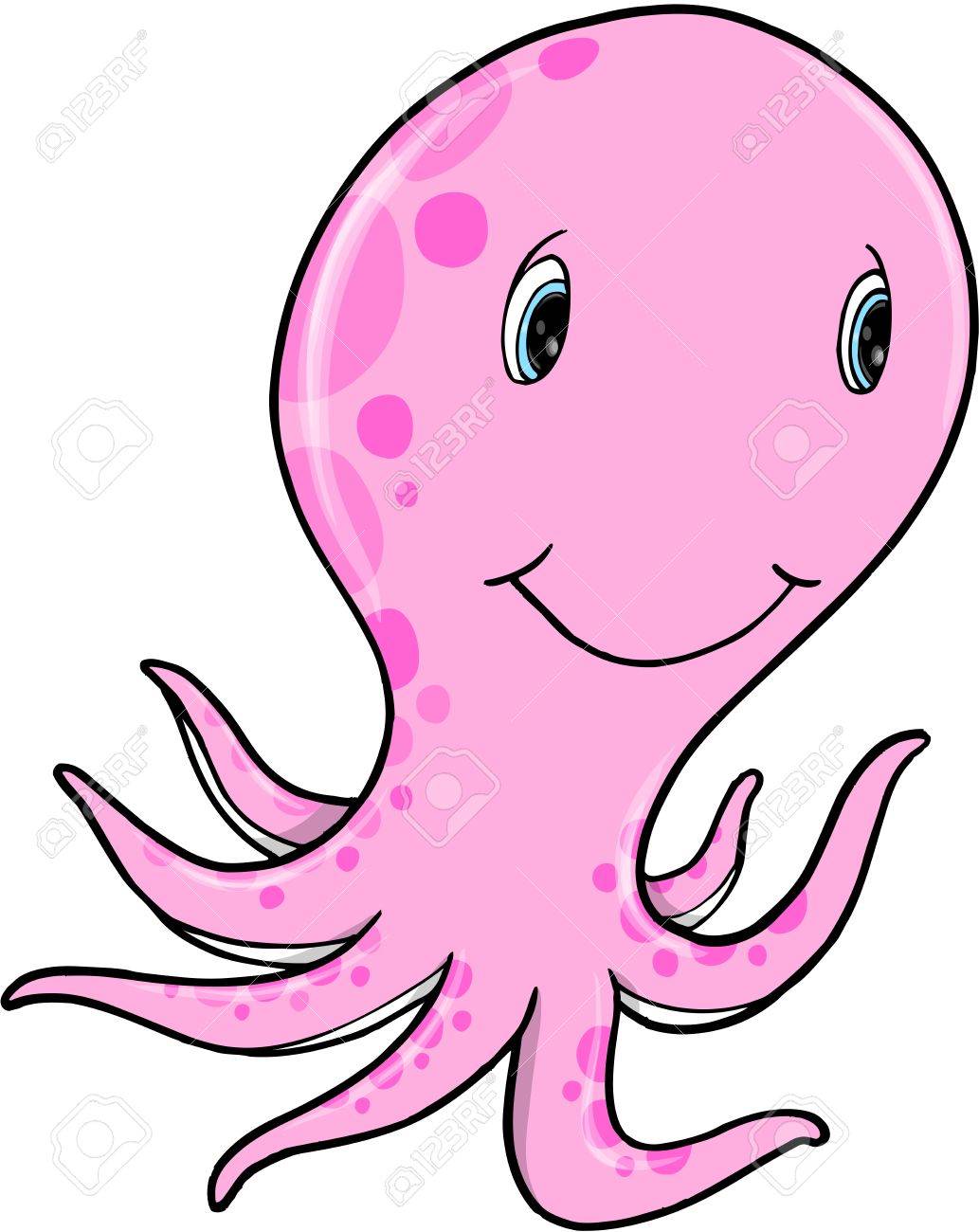 1033x1300 Cute Pink Octopus Vector Illustration Art Royalty Free Cliparts