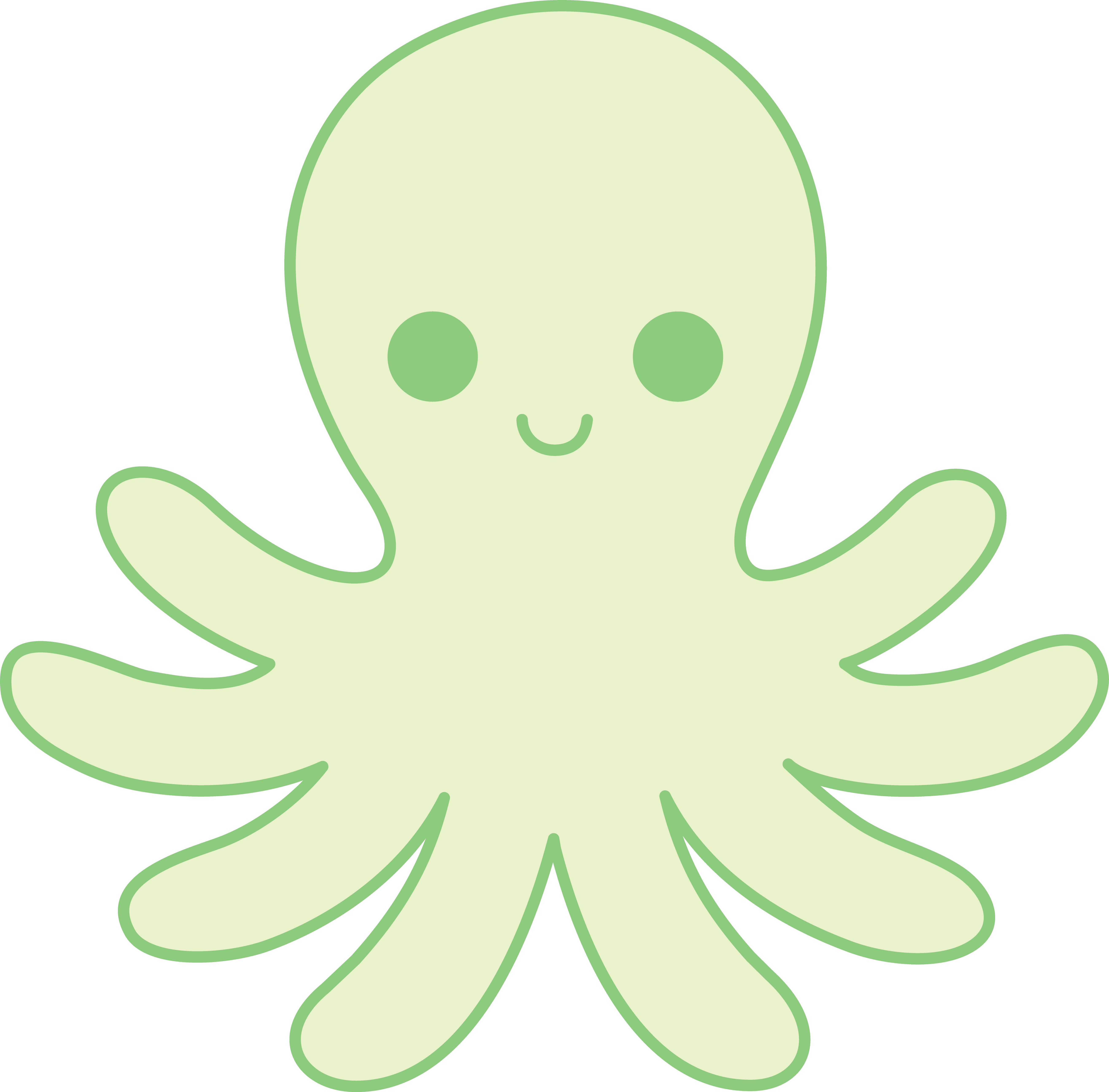 5258x5178 Cute Green Octopus