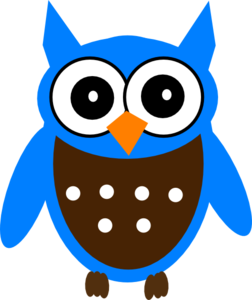 252x300 Cute Blue Owl Clip Art