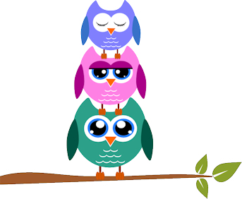 343x282 Cute Owl Family Clipart