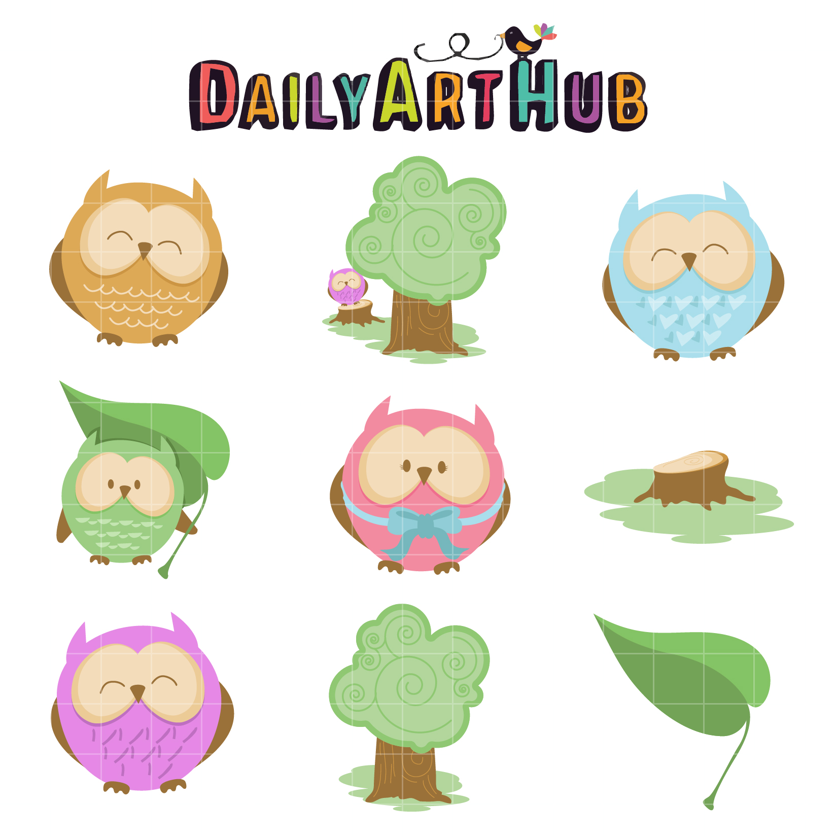 1650x1650 Cute Owls Clip Art Set Daily Art Hub