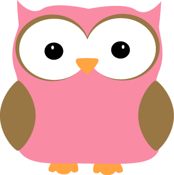354x355 Pink Owl Clip Art Image
