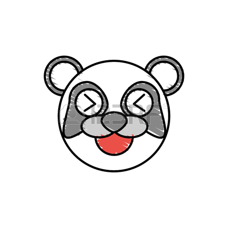 450x450 Drawing Panda Face Animal Vector Illustration Royalty Free