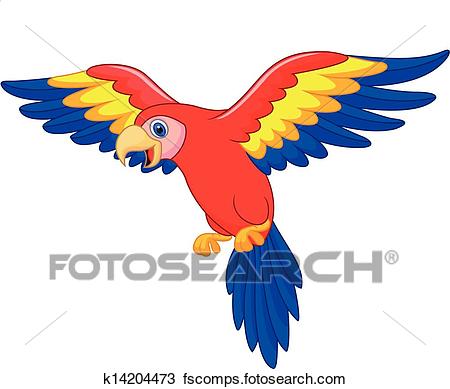 450x389 Clipart Of Cute Parrot Bird Cartoon K14204473