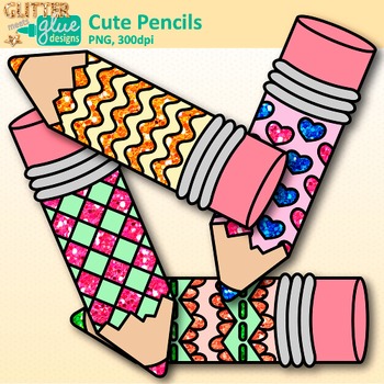350x350 Glitter Pencil Clip Art {Back To School Supplies For Worksheets