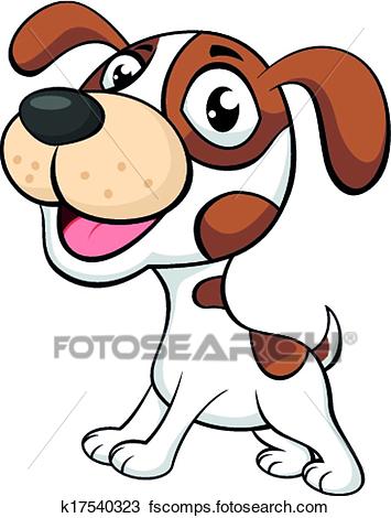 355x470 Clipart Of Cute Dog Cartoon K17540323