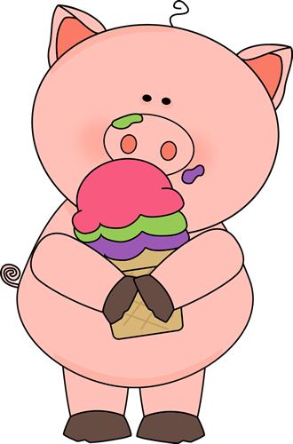 330x500 Pig Eating Ice Cream Clip Art