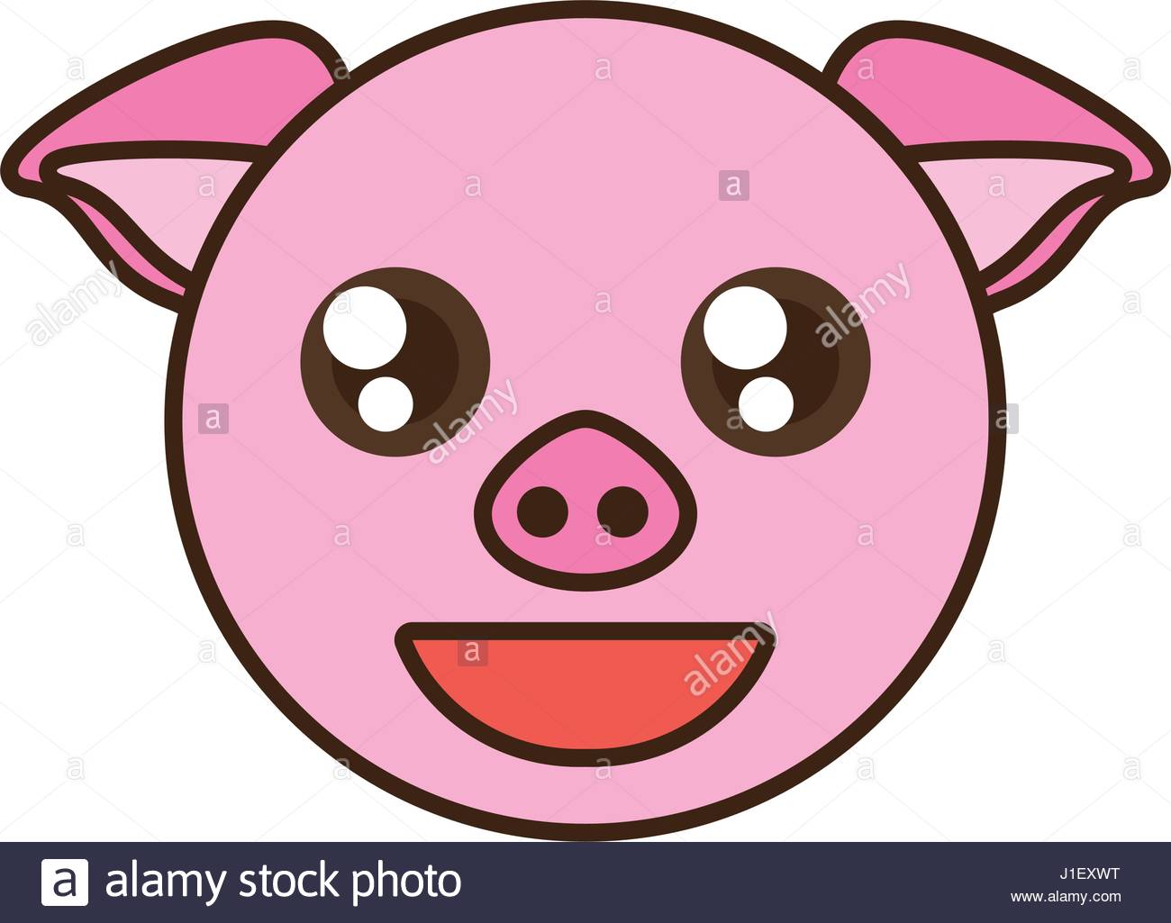1300x1025 Cute Pig Face Kawaii Style Stock Vector Art Amp Illustration, Vector