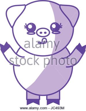 300x386 Silhouette Face Cute Pig Animal Farm Icon Stock Vector Art