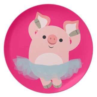 324x324 Cute Pig Cartoon Plates Zazzle