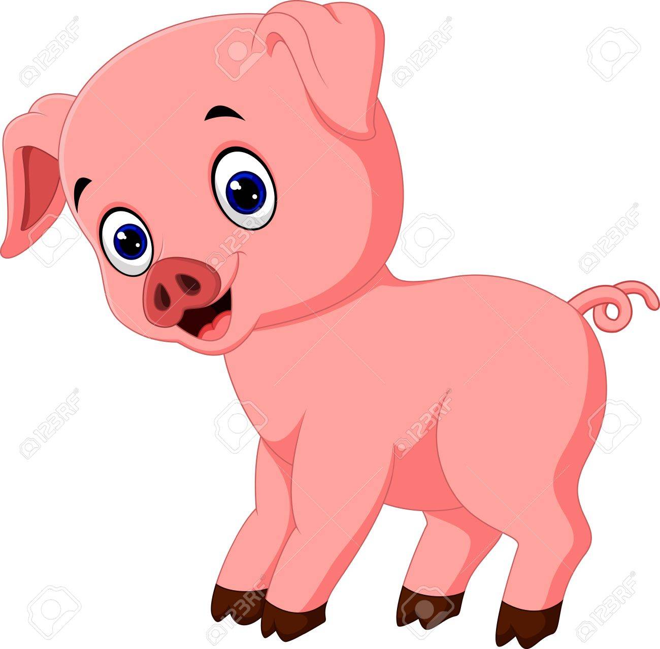 1300x1280 Cute Pig Cartoon Posing Royalty Free Cliparts, Vectors, And Stock