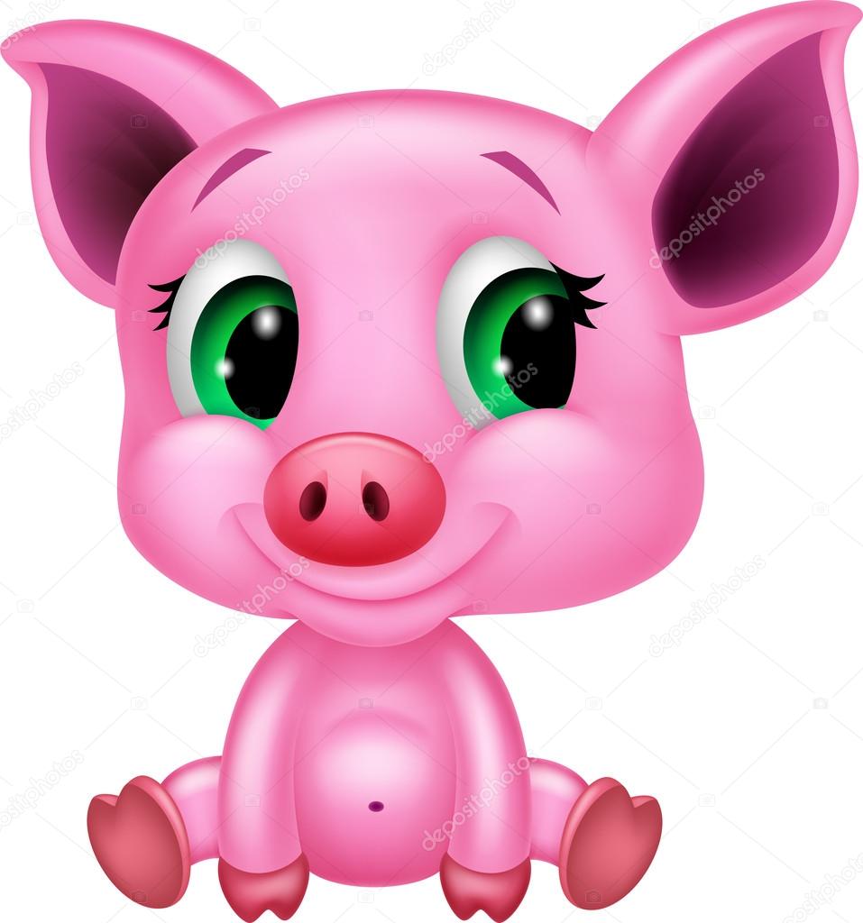 957x1024 Cute Baby Pig Cartoon Stock Vector Tigatelu