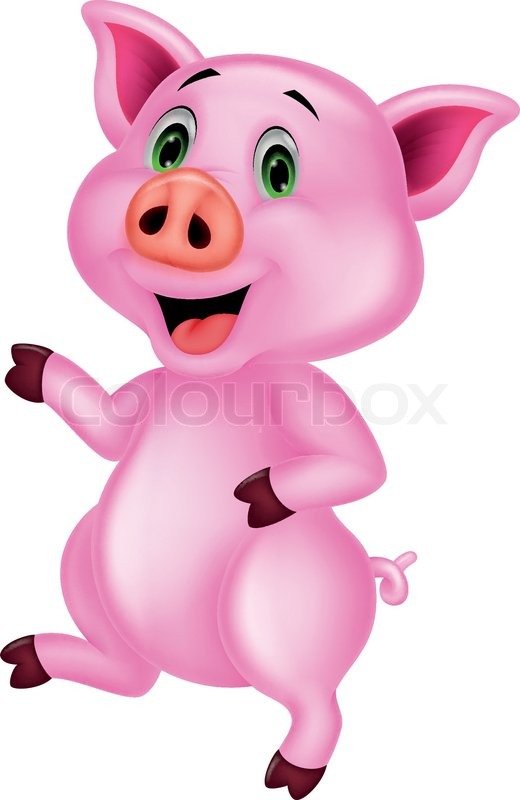 520x800 Vector Illustration Of Cute Pig Cartoon Stock Vector Colourbox