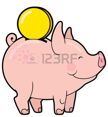 418x450 Cartoon Cute Pink Piggy Bank Vector Royalty Free Cliparts, Vectors