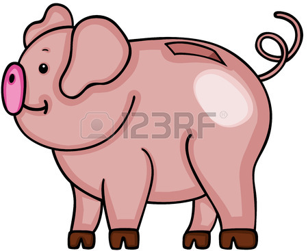 450x367 Little Pig With Slice Of Kiwi Royalty Free Cliparts, Vectors,